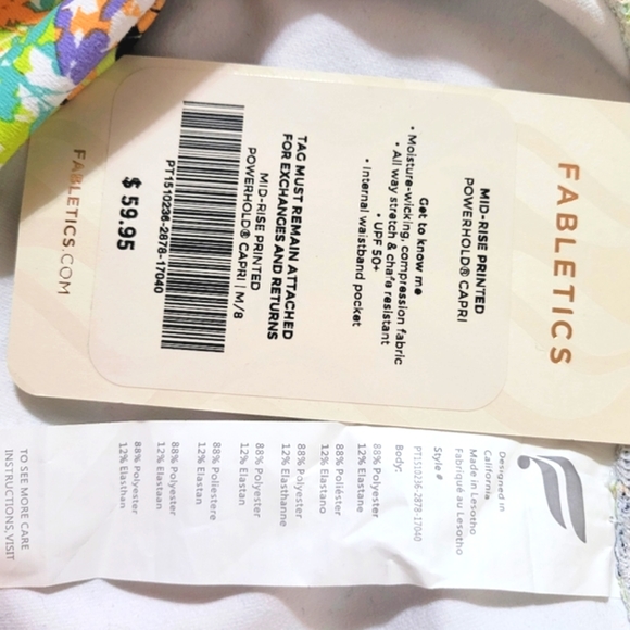 Fabletics Mid Rise Capri, Meridian remix, size Medium - Picture 4 of 9